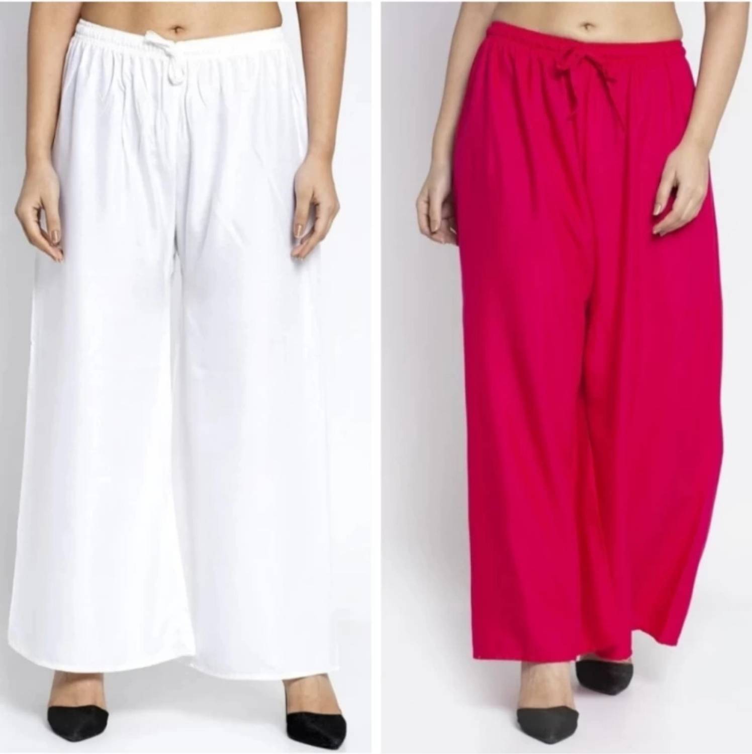 KGFONECLOTH Comfort Fit Women White, Pink Trousers