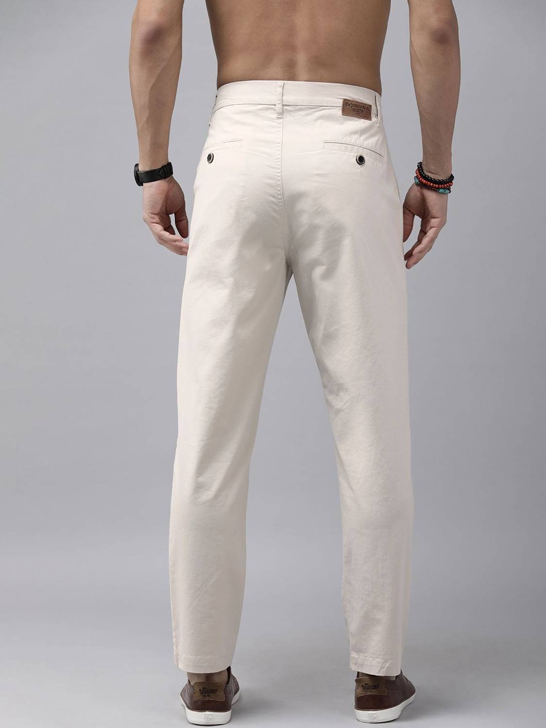 Roadster Regular Fit Men Beige Trousers - Image 3