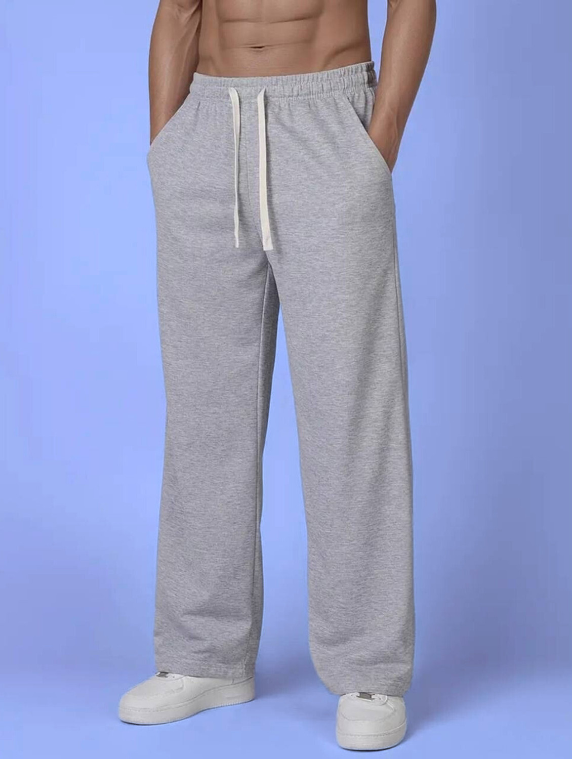 Image of WEVOK WEAR Relaxed Men Grey Trousers