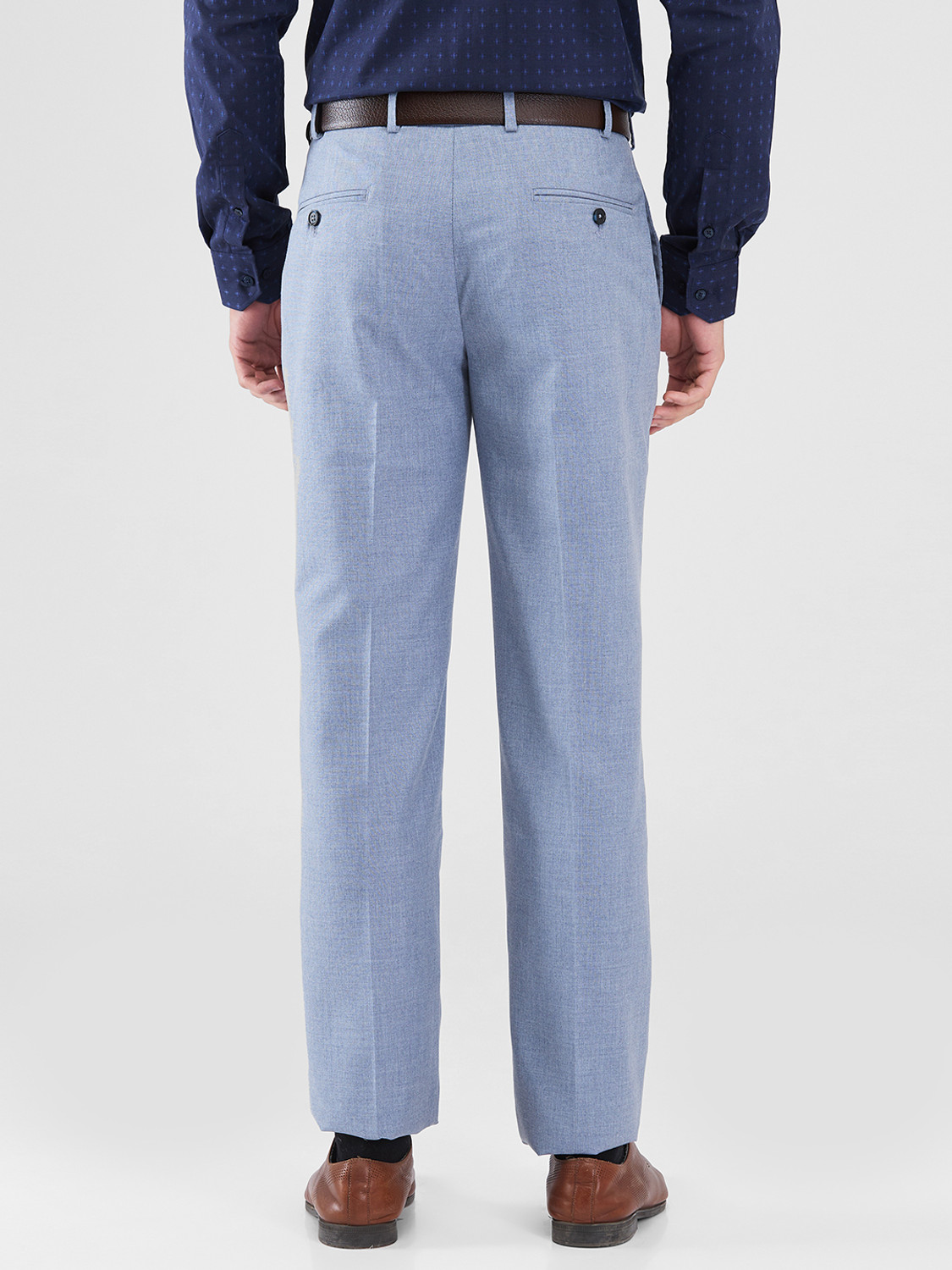 Image of PARK AVENUE Regular Fit Men Light Blue Trousers