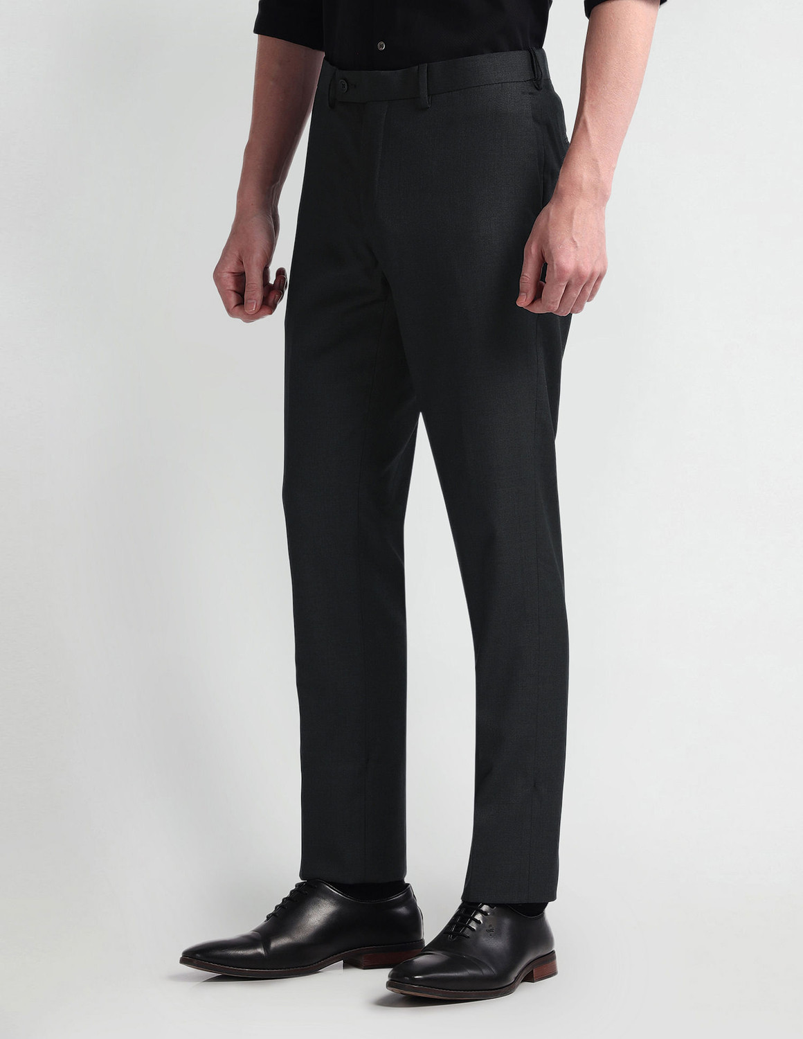 Image of ARROW Regular Fit Men Grey Trousers