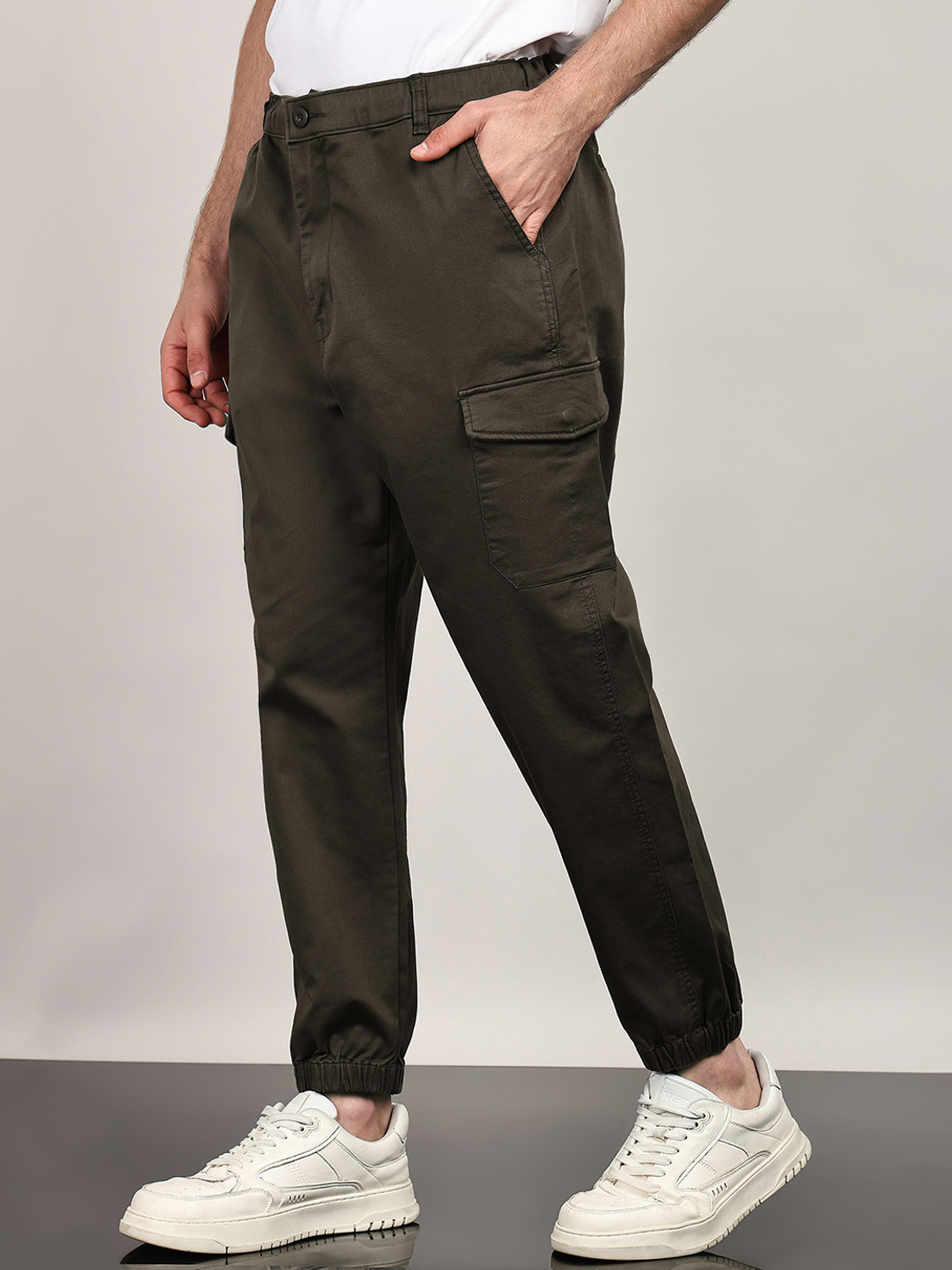 Image of Alan Jones Tapered Men Dark Green Trousers