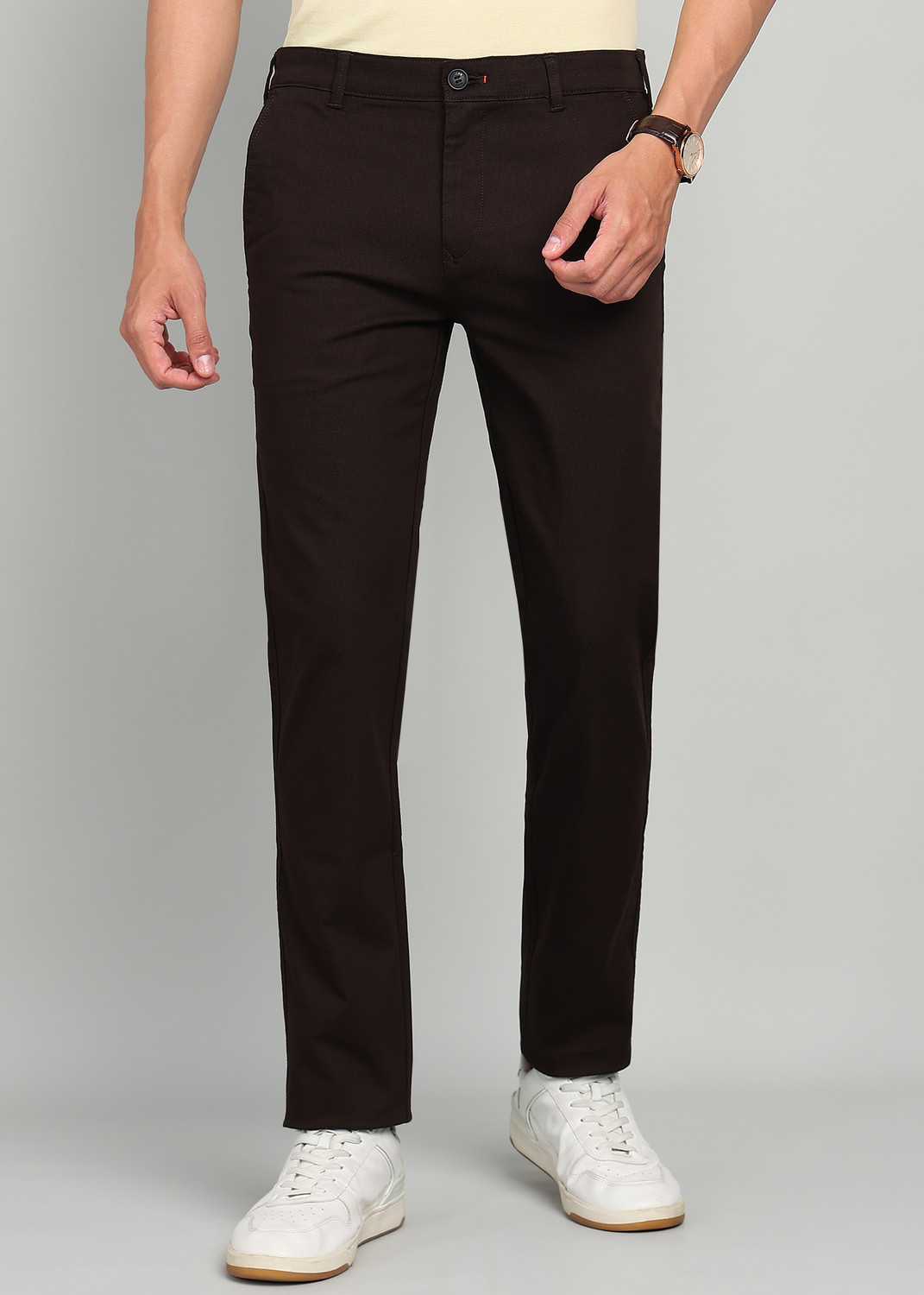 Image of KILLER Slim Fit Men Brown Trousers