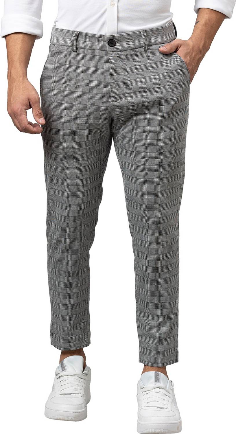 BEING HUMAN Black Cropped Fit Men's Chinos by Being Human Clothing Men Grey Trousers