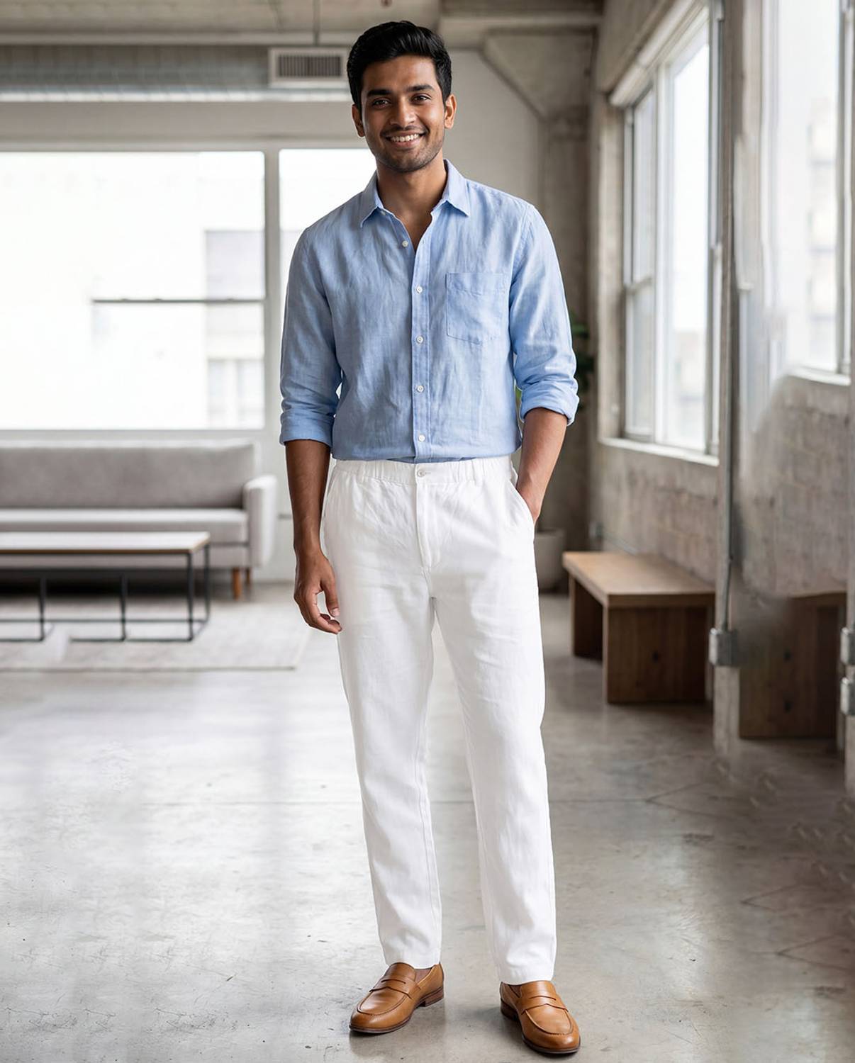 Warrior World Tapered Men White Trousers - Image 1