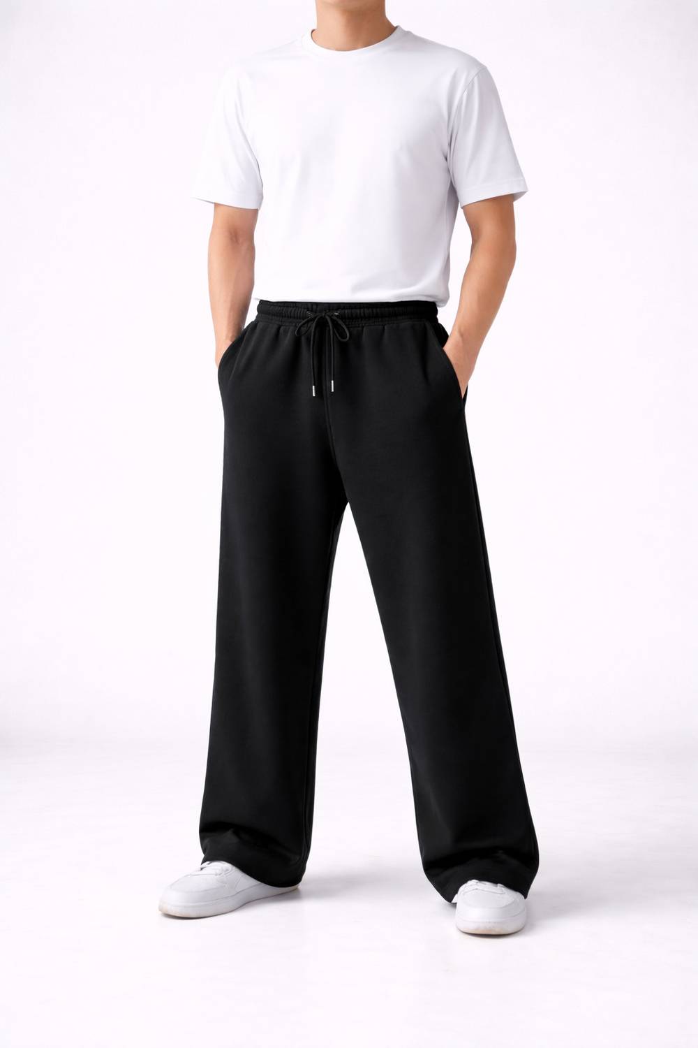 HUSTLEWELL Loose Fit Black Trousers - Image 4