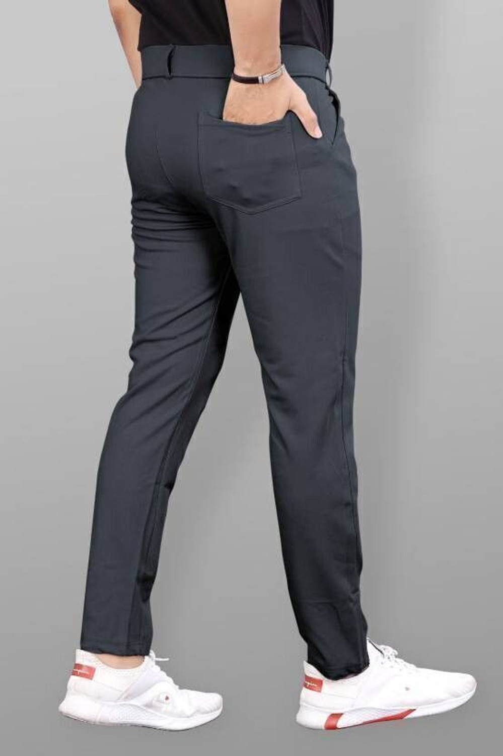Image of METRONAUT Regular Fit Men Grey Trousers