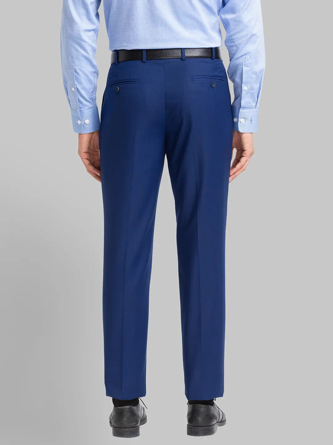 Image of PARK AVENUE Slim Fit Men Blue Trousers