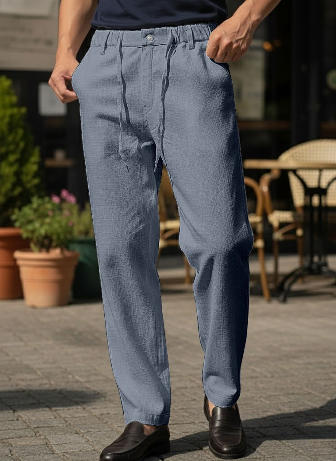 Image of INDICLUB Regular Fit Men Grey Trousers