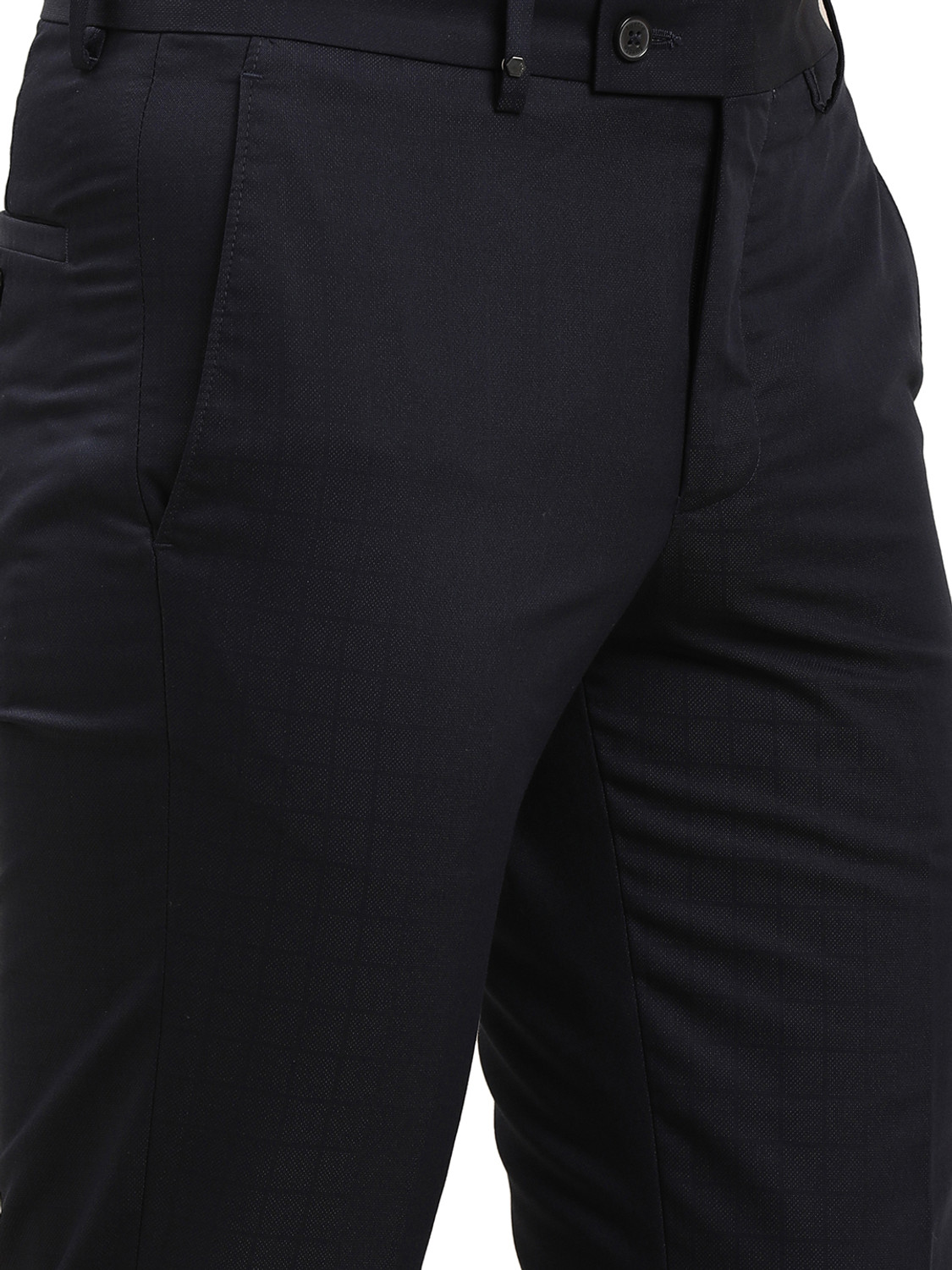 Image of TURTLE Skinny Fit Men Dark Blue Trousers