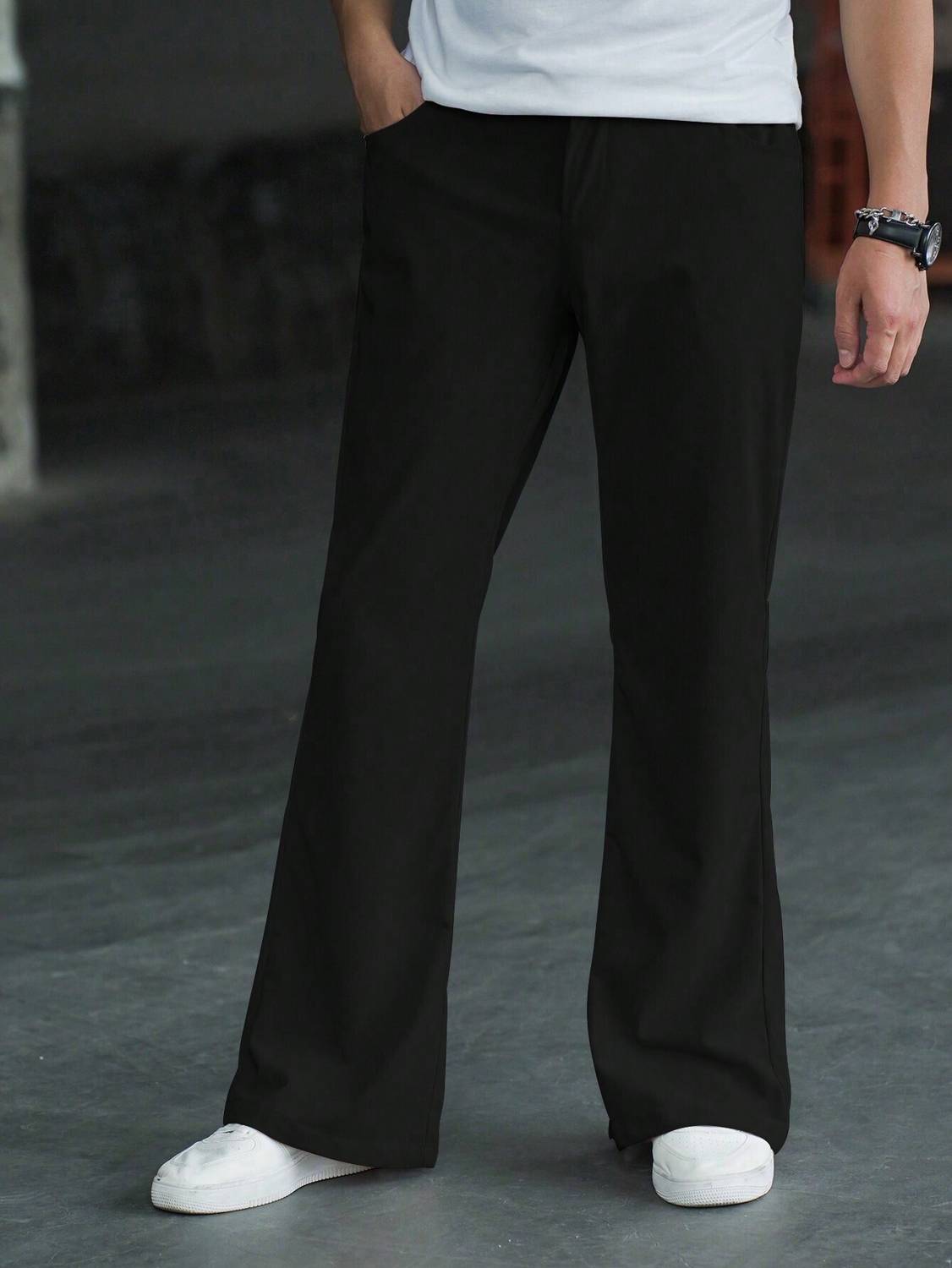 METRONAUT Flared Black Trousers