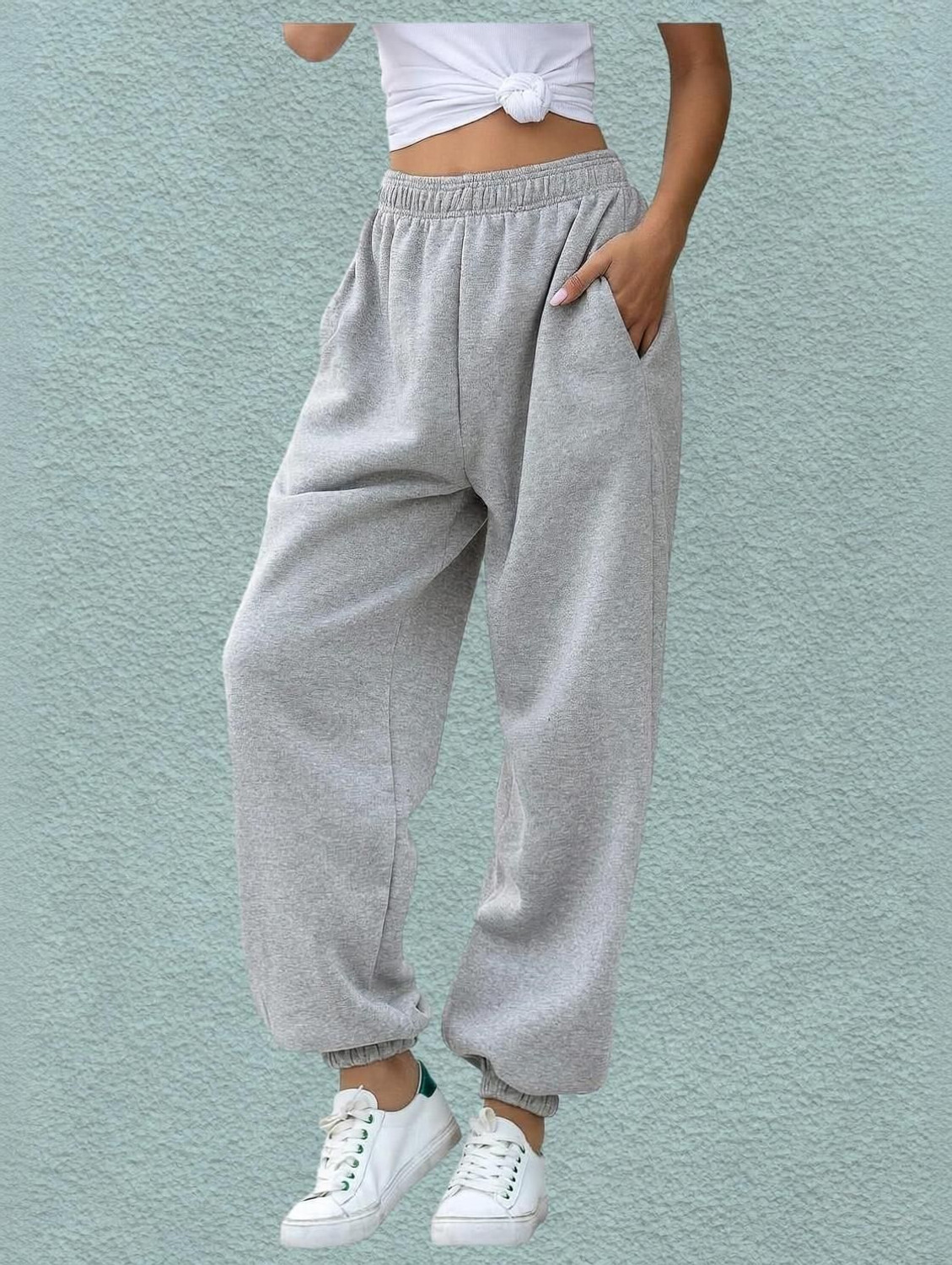 Image of Q-Rious Relaxed Women Grey Trousers