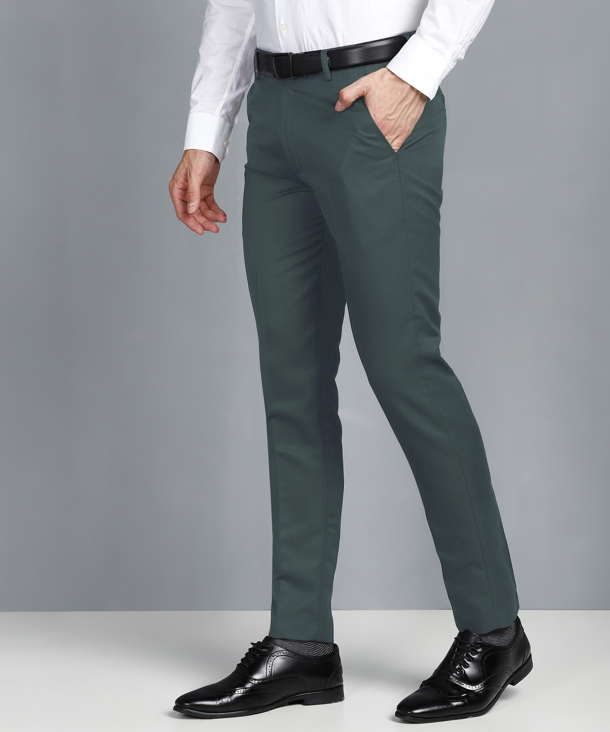 Image of CYPHUS Regular Fit Men Light Green Trousers
