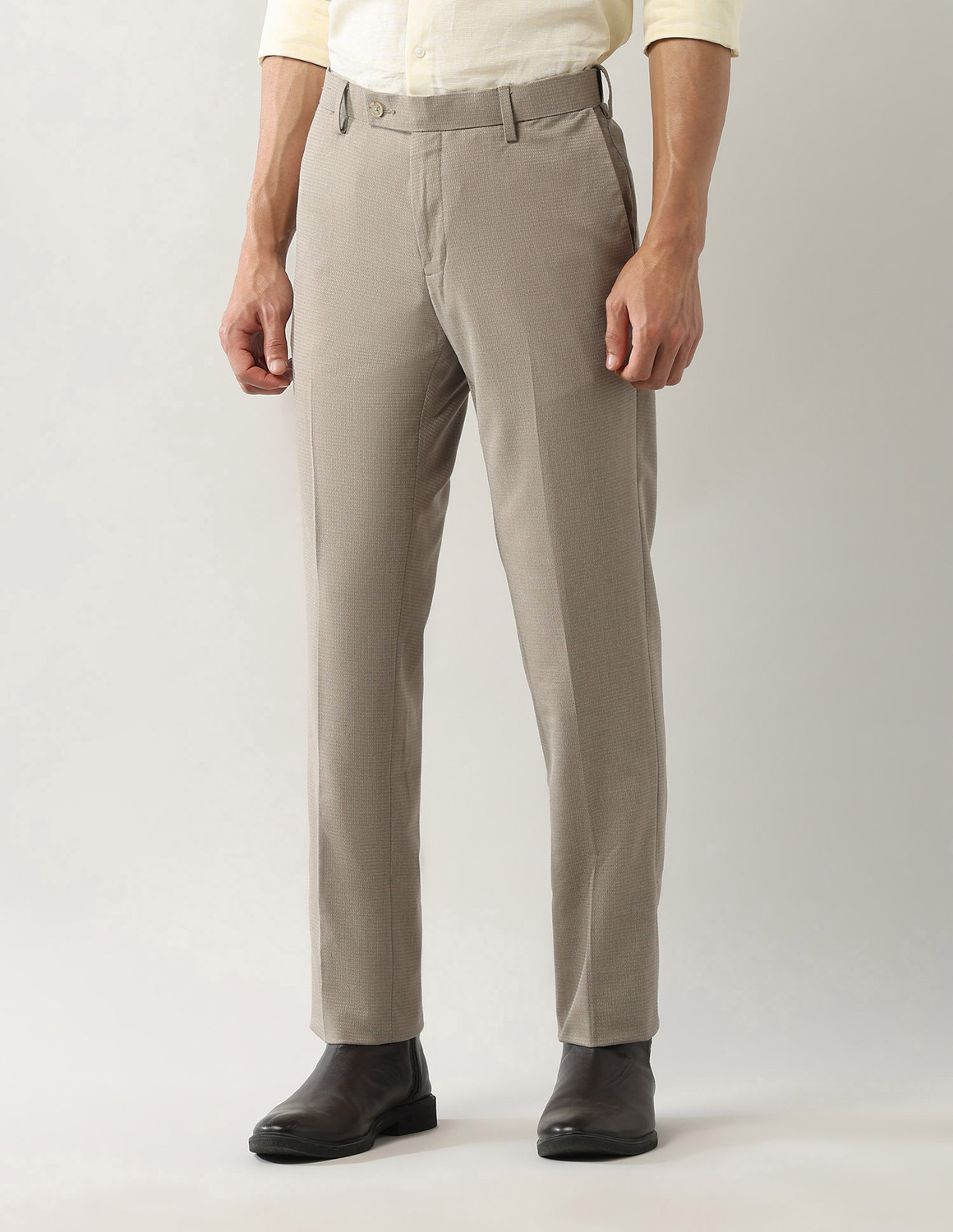Image of ARROW Regular Fit Men Brown Trousers