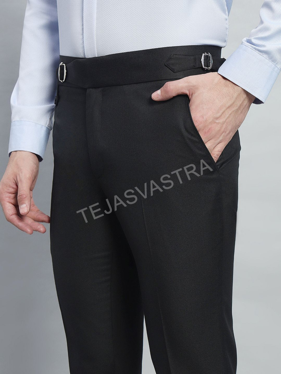 Image of FASHIONEMPIRE Regular Fit Men Black Trousers