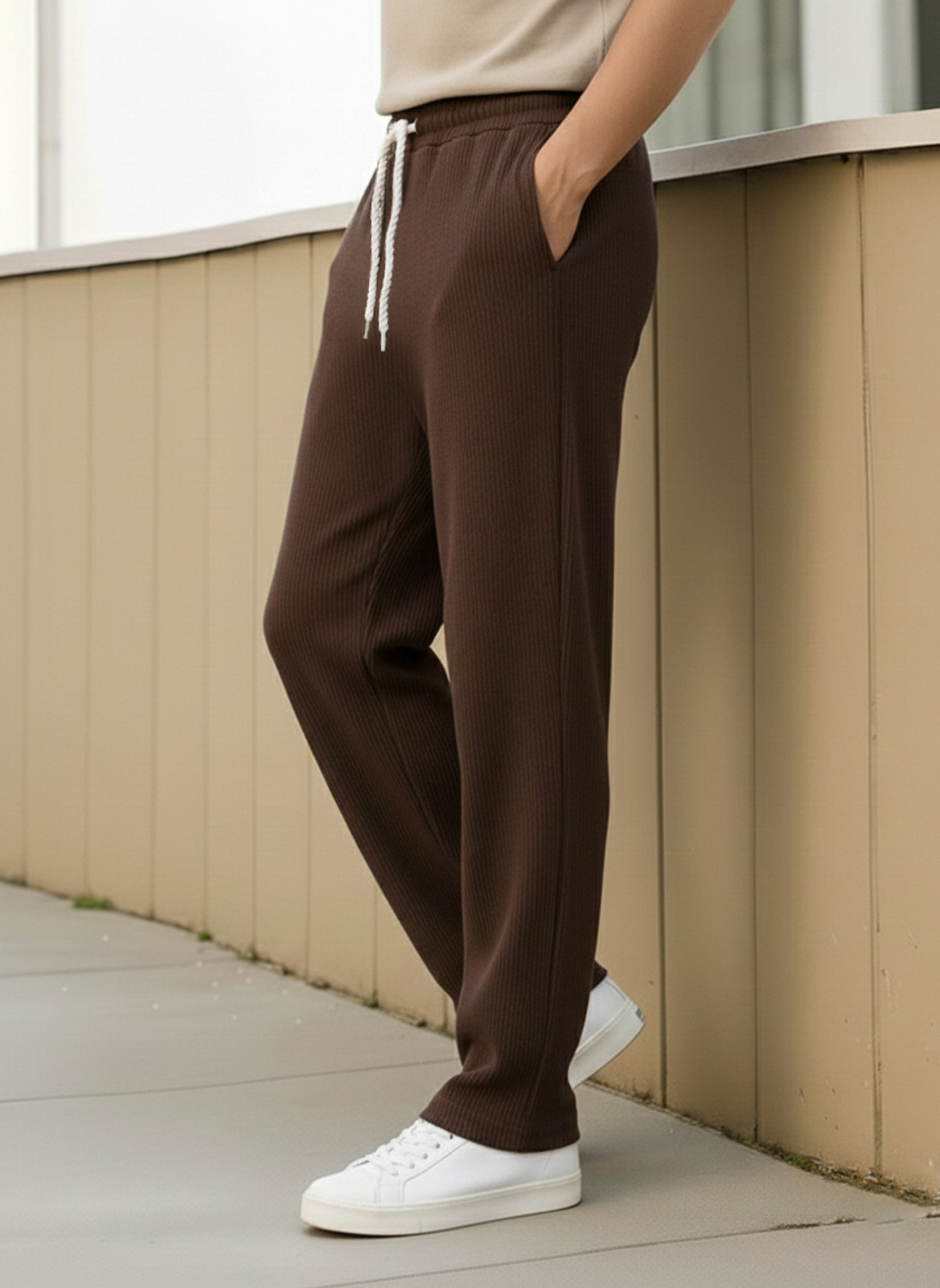 Image of METRONAUT Regular Fit Men Brown Trousers