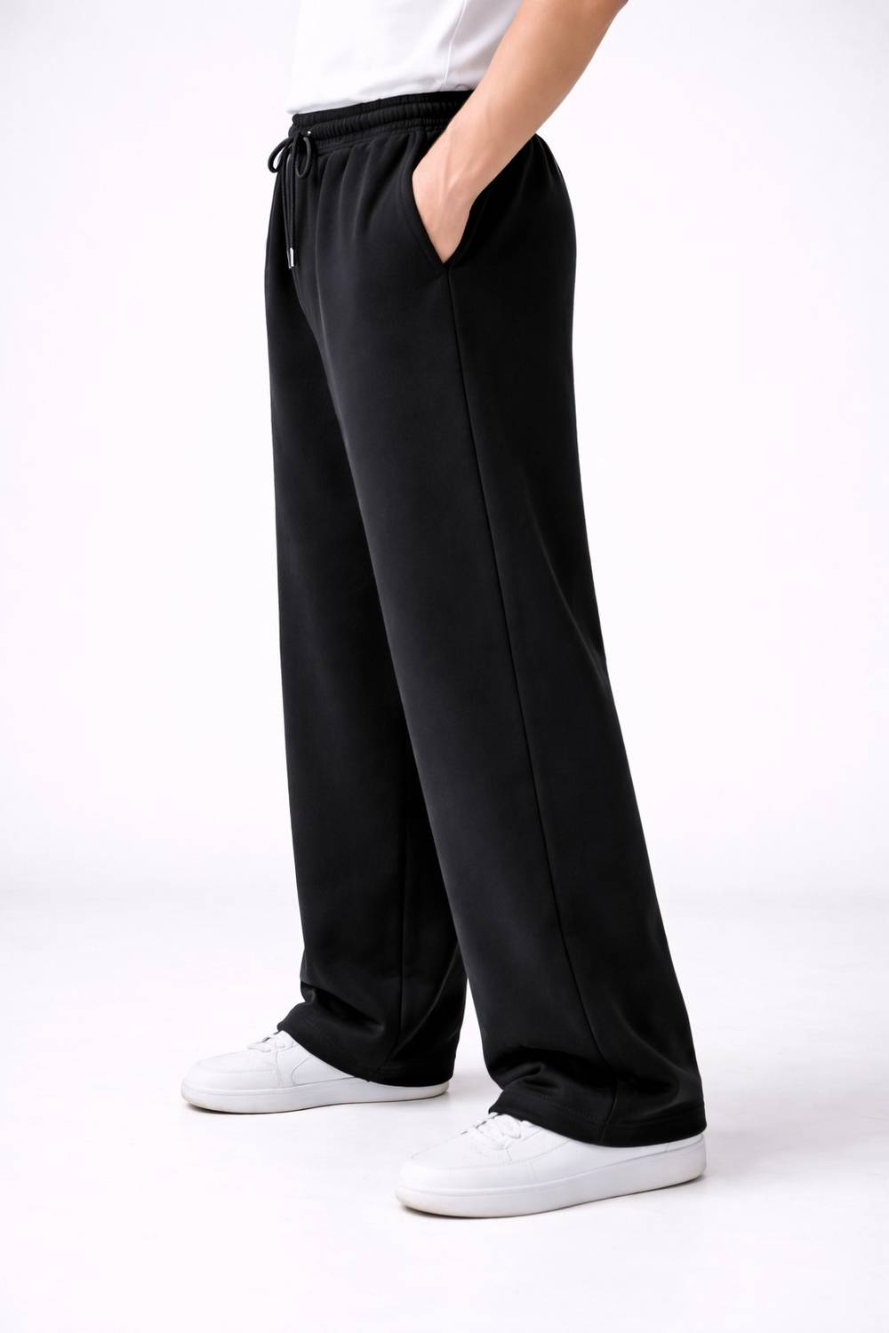 HUSTLEWELL Loose Fit Black Trousers - Image 3