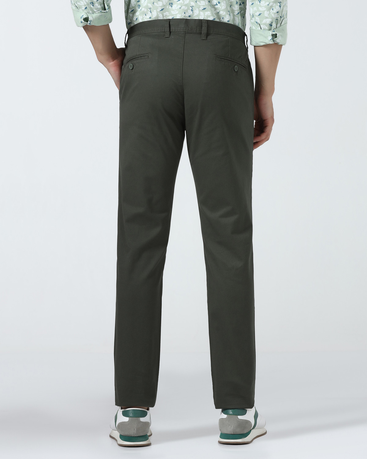 Image of Blackberrys Regular Fit Men Dark Green Trousers