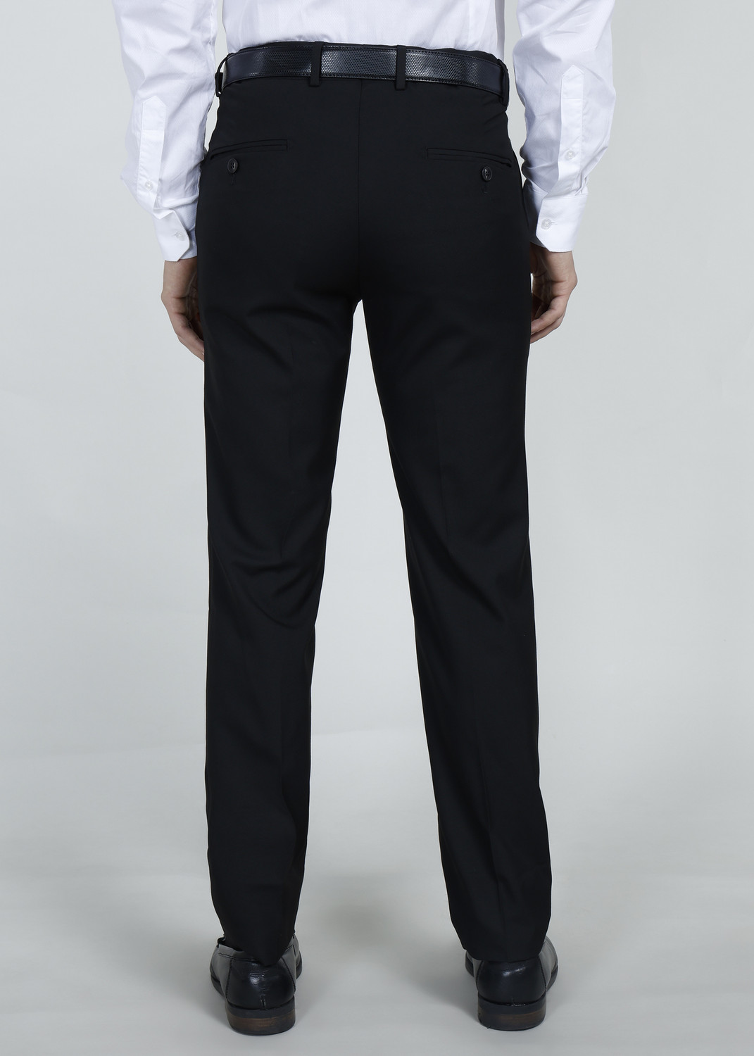 Image of PETER ENGLAND Slim Fit Men Black Trousers