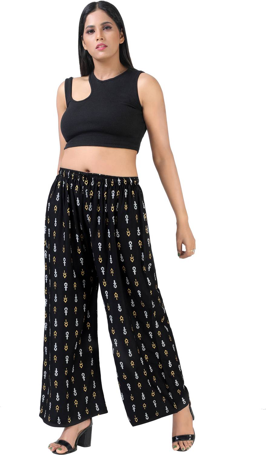 4K FASHION Relaxed Women Black Trousers