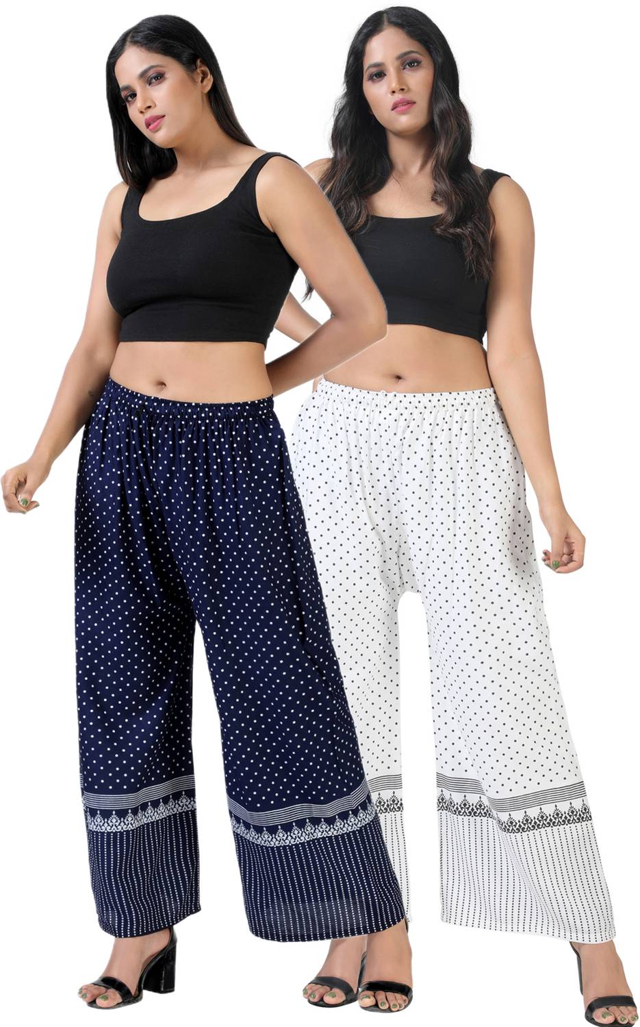 4K FASHION Relaxed Women Blue, White Trousers