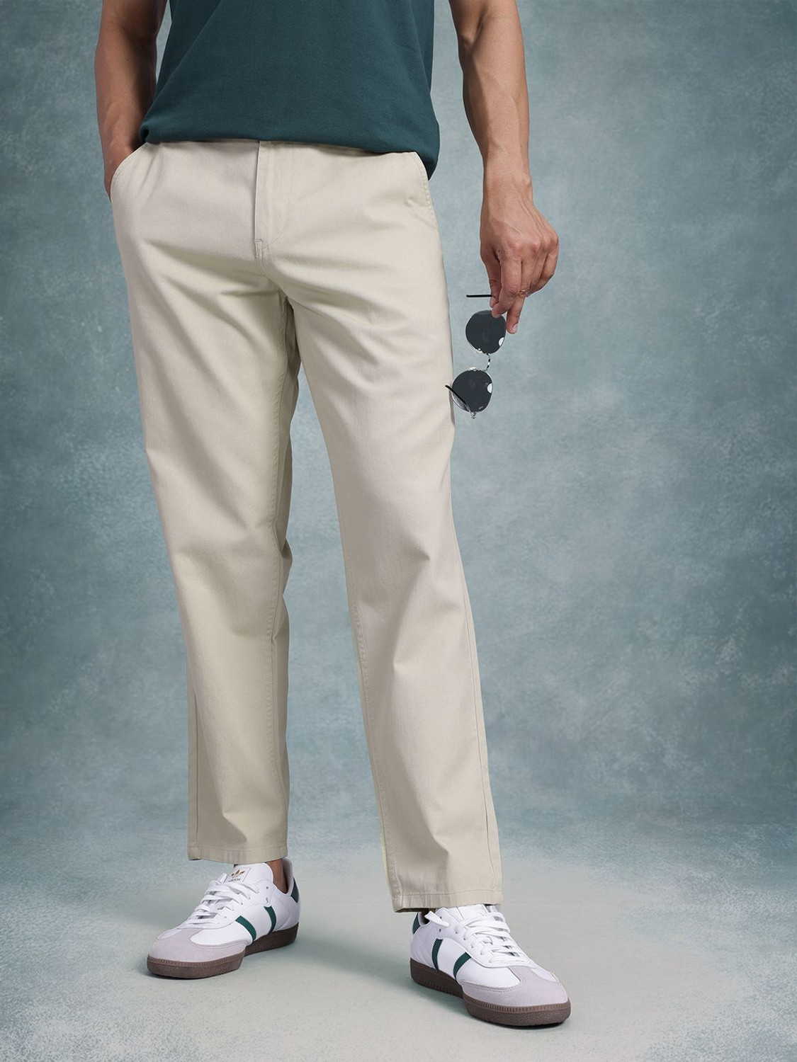 Image of Roadster Relaxed Men Beige Trousers