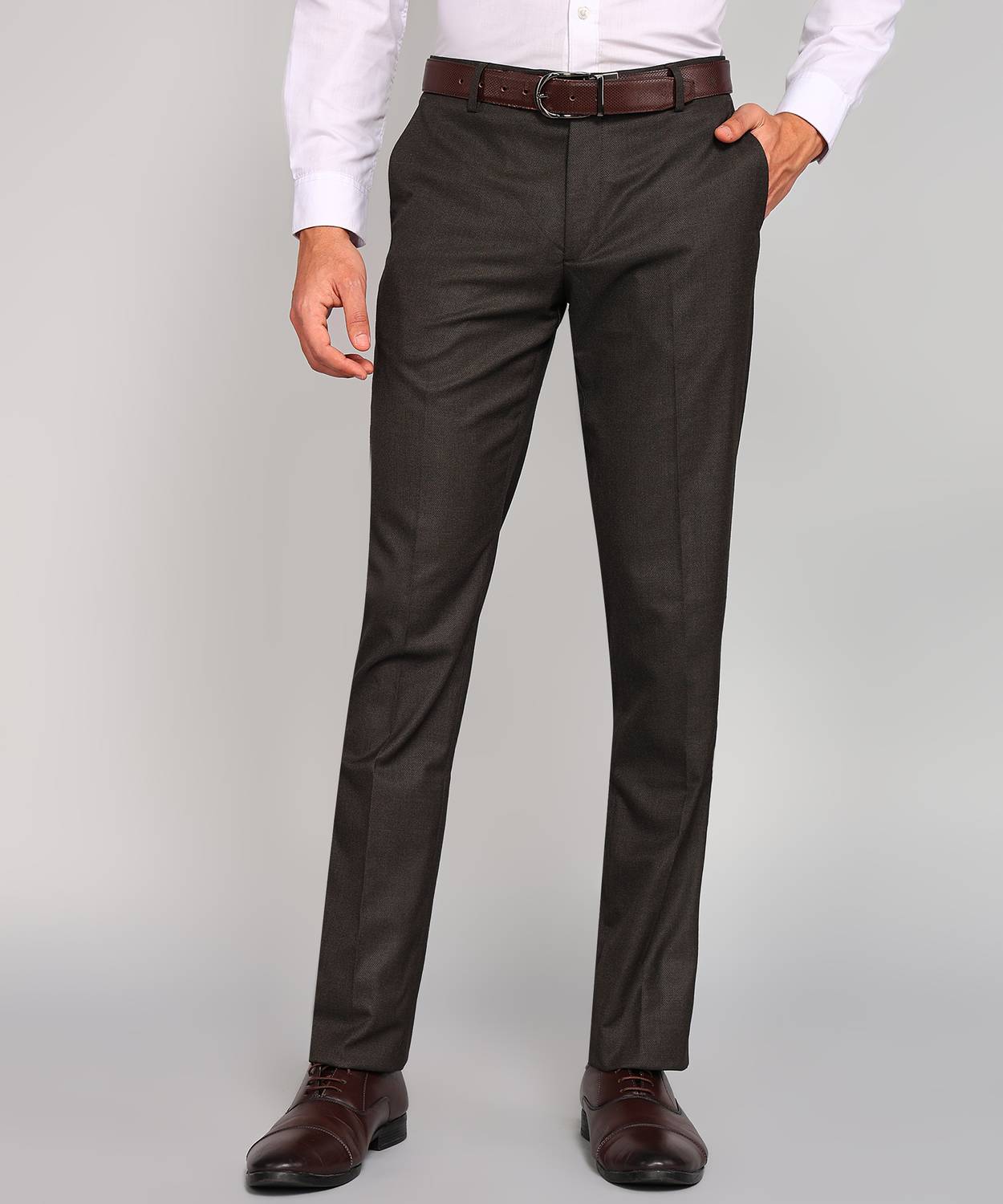 ARROW FORMALS Regular Fit Men Black Trousers