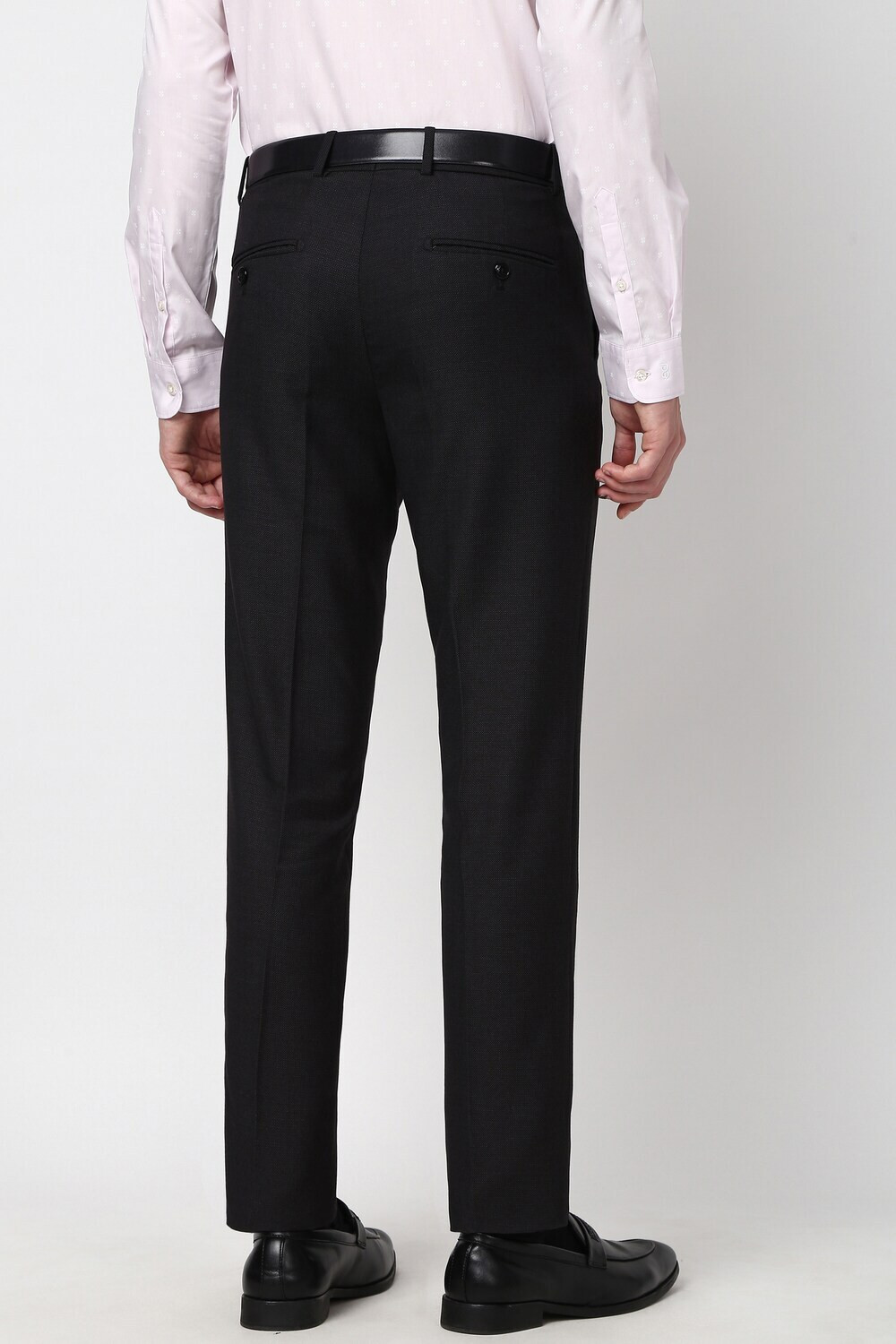 Image of PETER ENGLAND Slim Fit Men Black Trousers