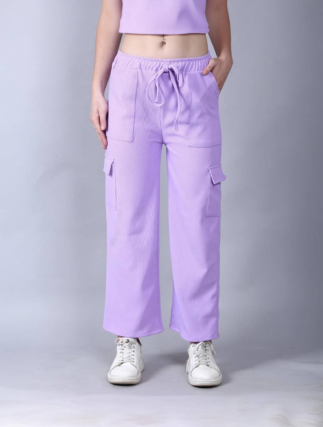 Aileyis Regular Fit Women Purple Trousers