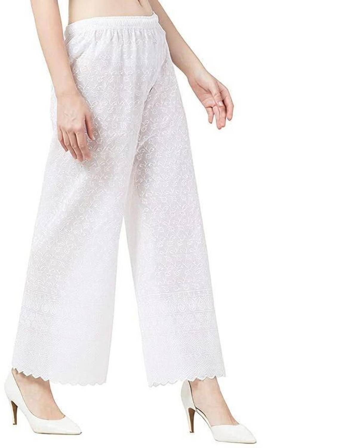 AMFABRICS Relaxed Women White Trousers