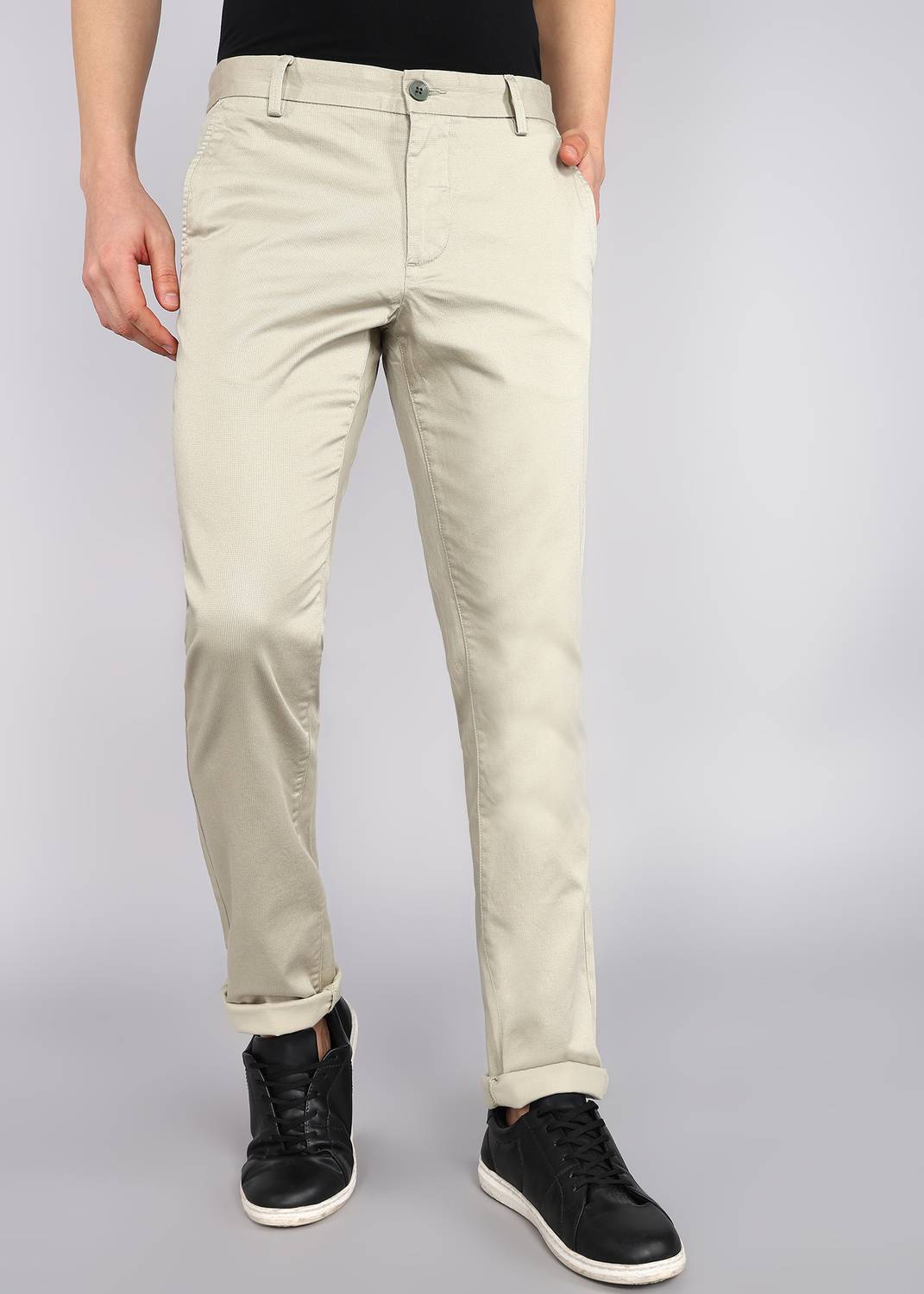 Arrow Sport Slim Fit Men Beige Trousers