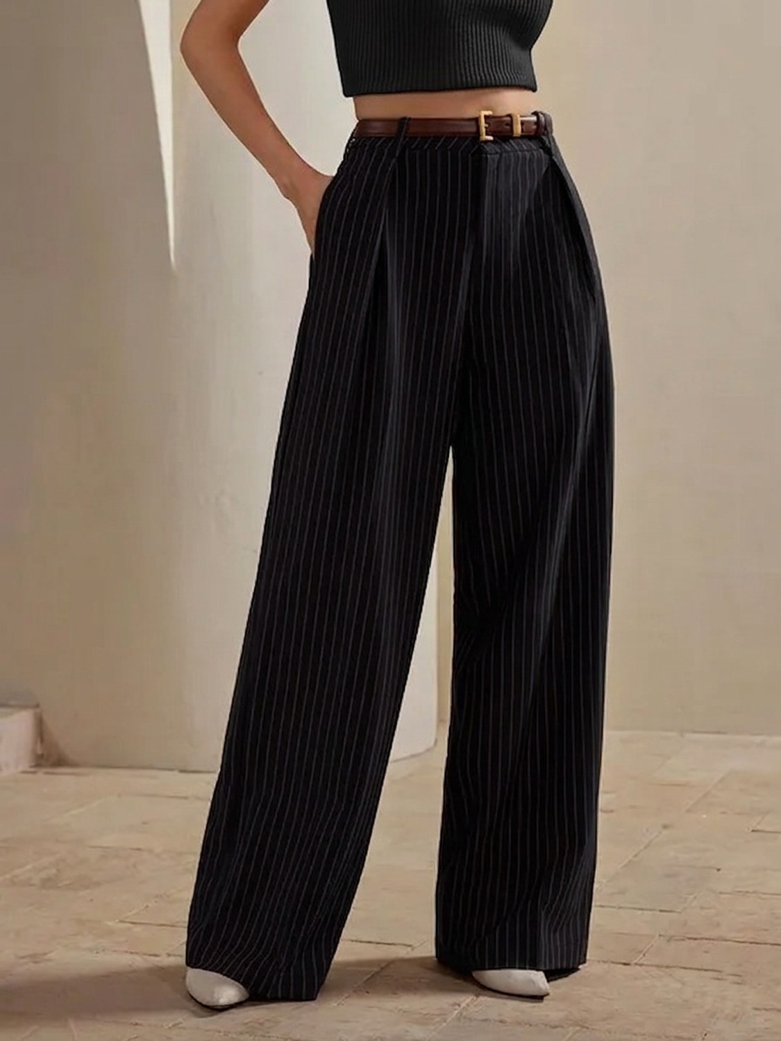 Image of KOTTY Relaxed Women Black Trousers