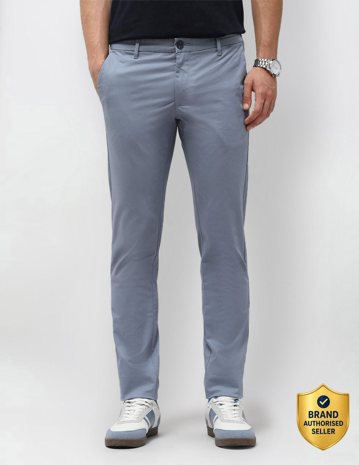 Image of U.S. POLO ASSN. Slim Fit Men Blue Trousers