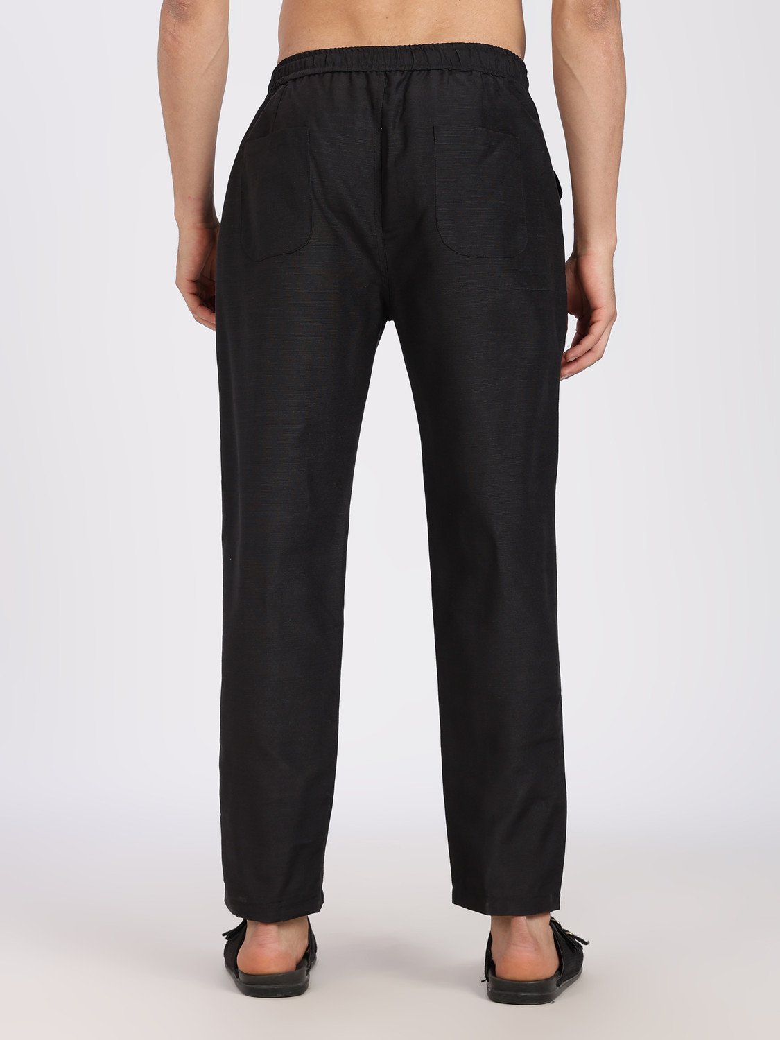 Image of Lyphy Straight Fit Men Black Trousers