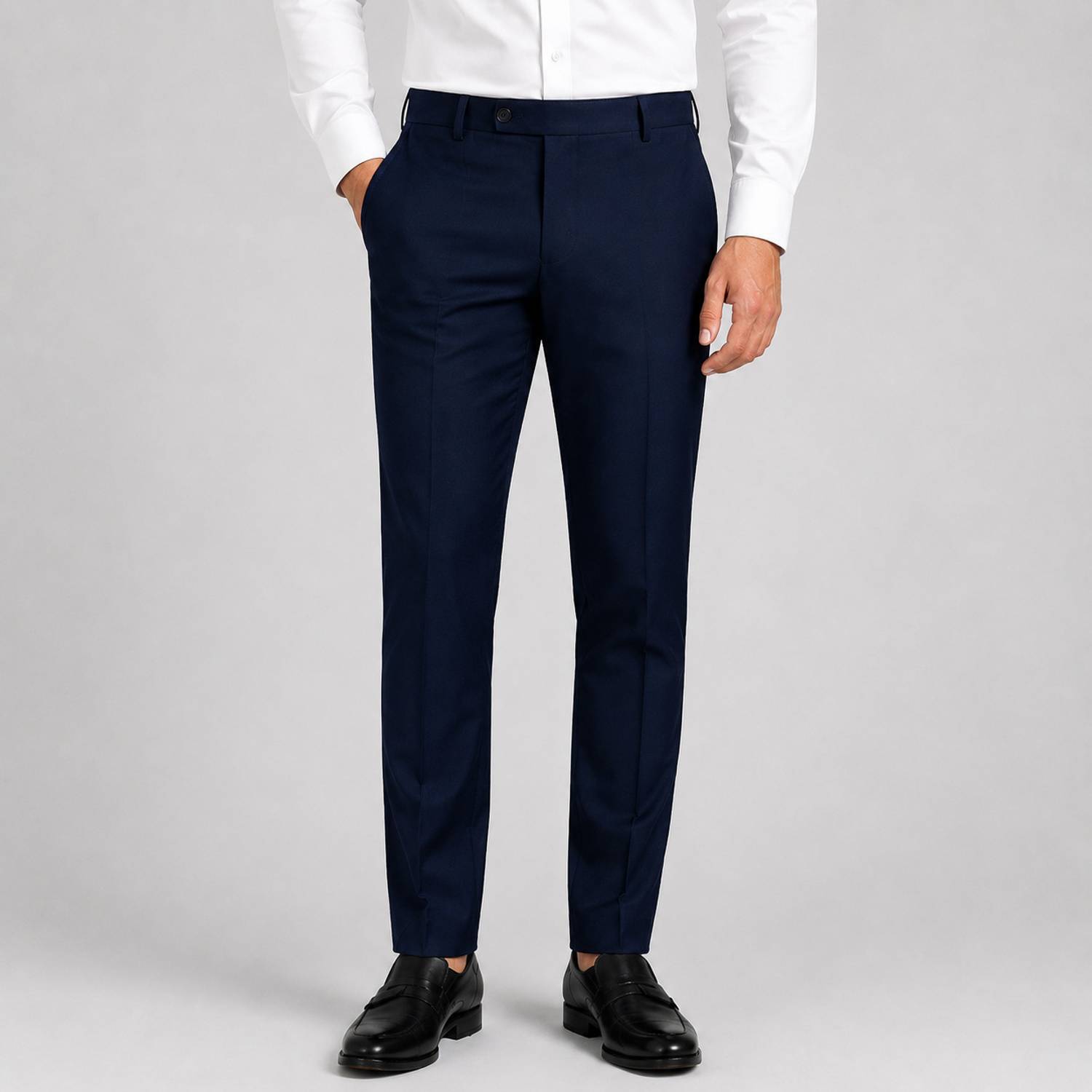 AKAYAAPPARELS Straight Fit Men Dark Blue Trousers