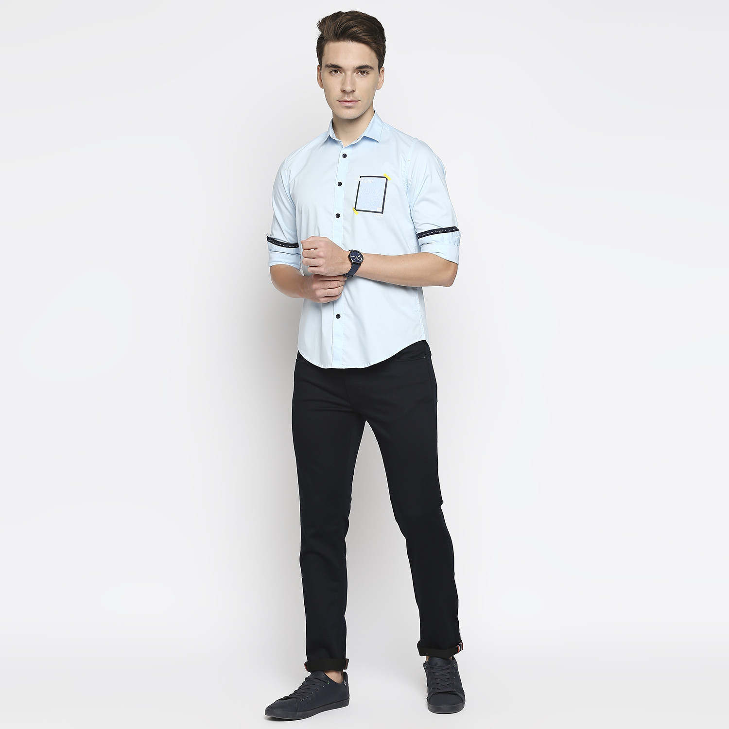 Image of KILLER Slim Fit Men Dark Blue Trousers