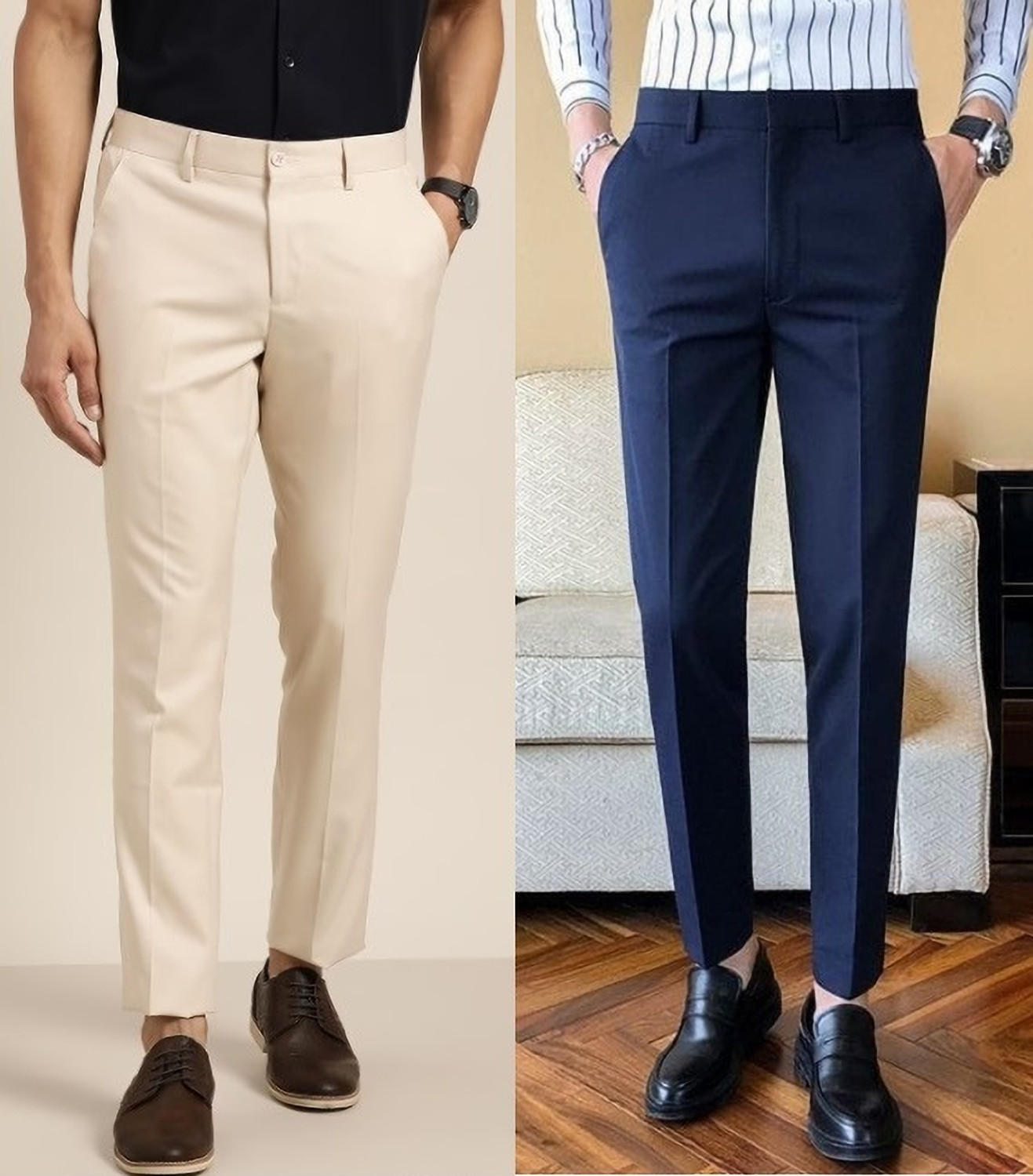 Image of PESADO Regular Fit Men Multicolor Trousers