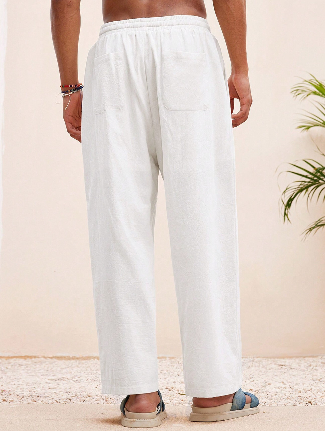 Image of METRONAUT Comfort Fit Men White Trousers