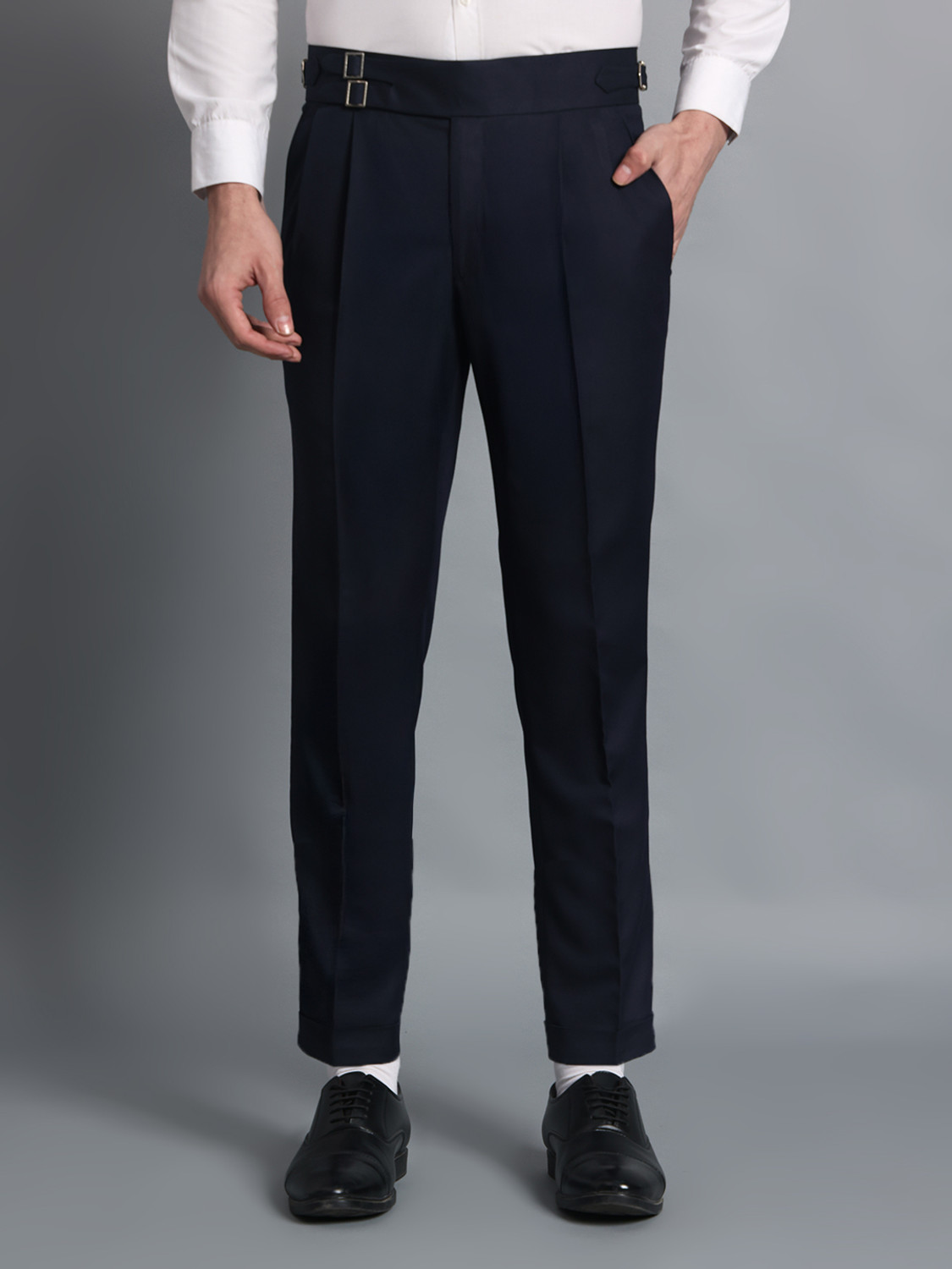 Image of VASTRANU Regular Fit Men Dark Blue Trousers