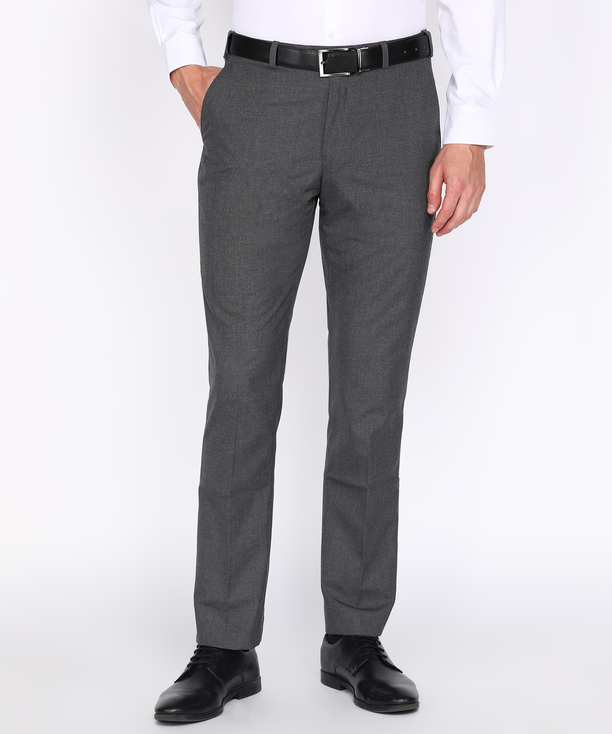 Image of PARK AVENUE Regular Fit Men Grey Trousers