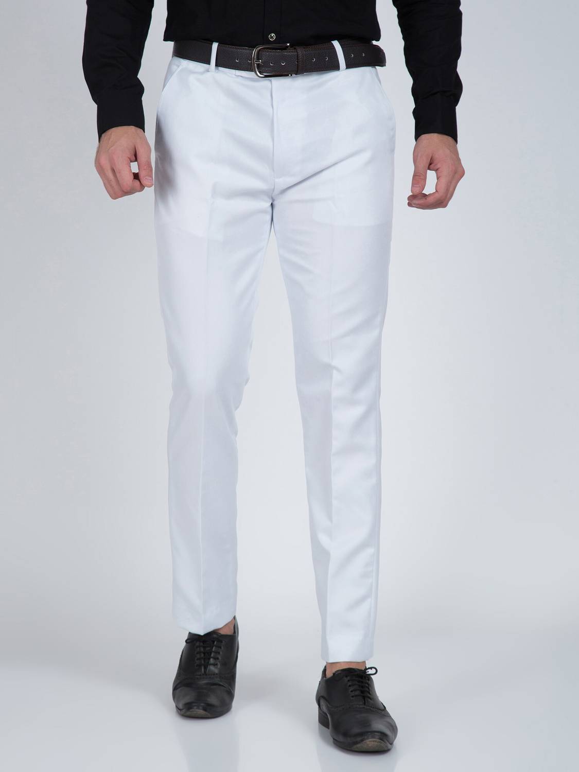 CYPHUS Regular Fit Men White Trousers - Image 1