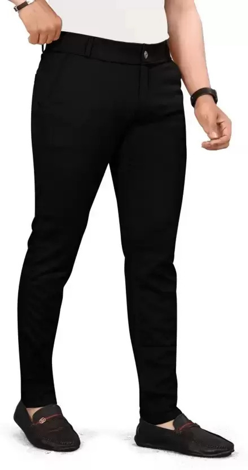 Image of SHIVINA Regular Fit Men Black Trousers