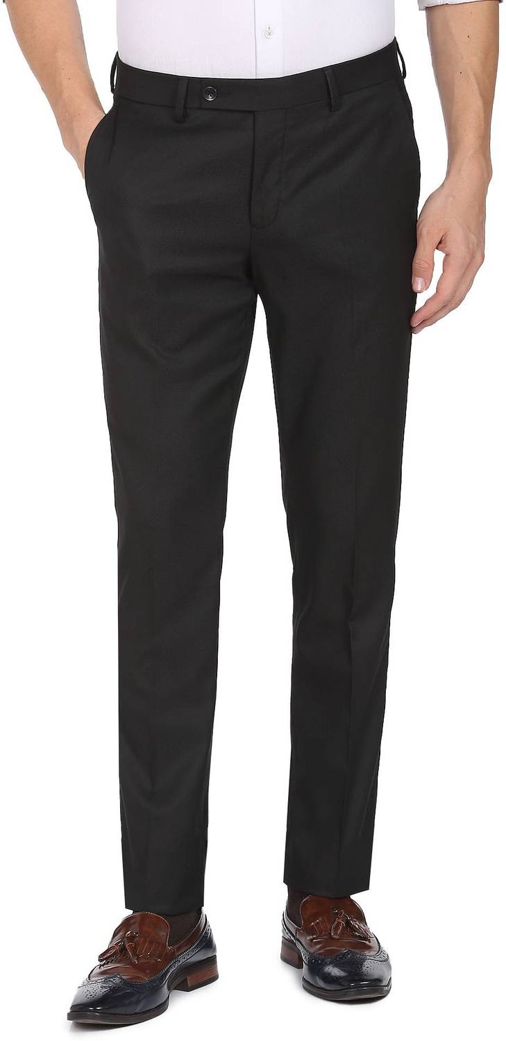 ARROW Regular Fit Men Black Trousers