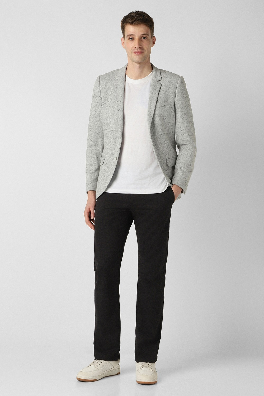 Image of PETER ENGLAND Slim Fit Men Black Trousers