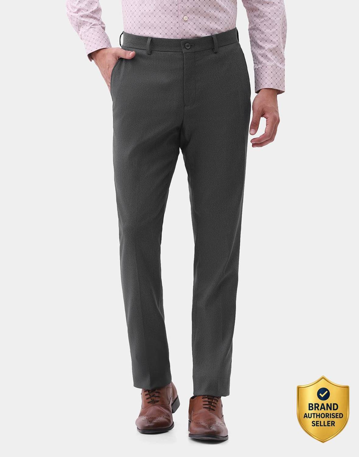 Blackberrys Slim Fit Men Grey Trousers