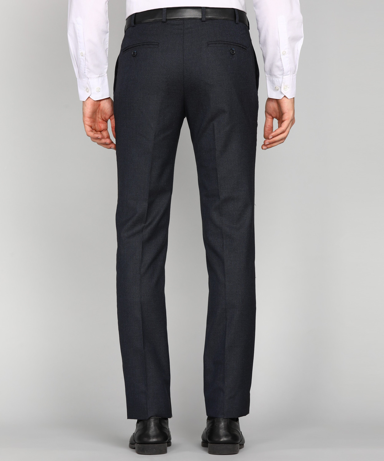 Image of Raymond Slim Fit Men Dark Blue Trousers