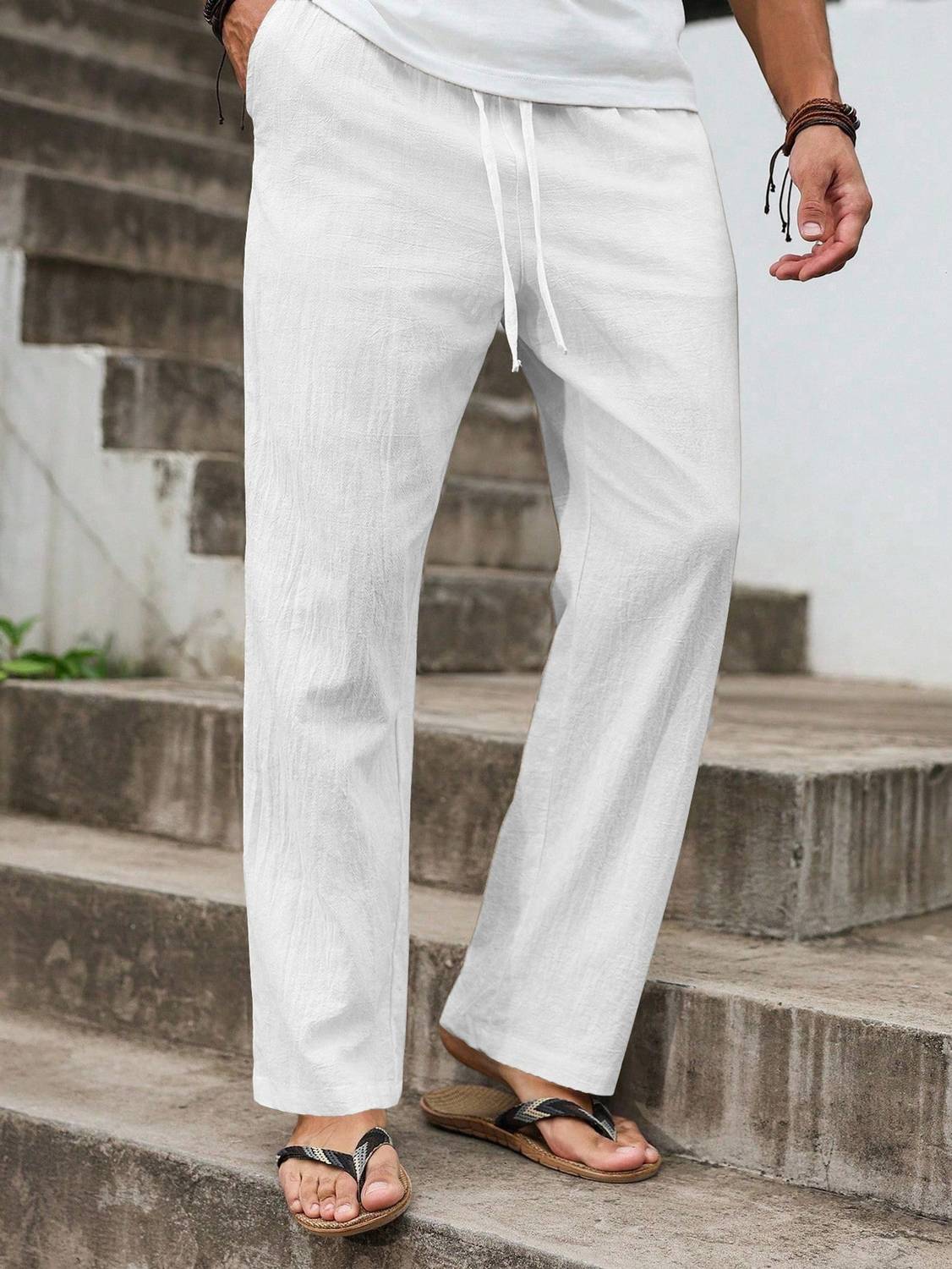 COMBRAIDED Regular Fit Men White Trousers - Image 3