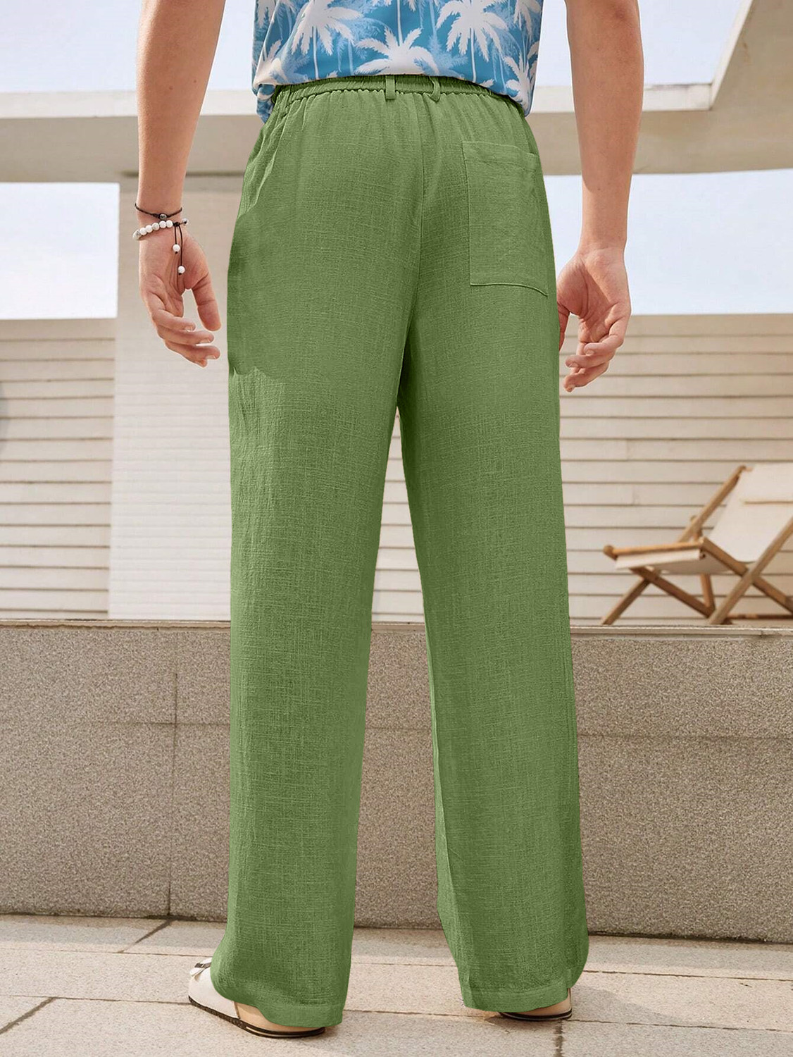 Image of Rawlane Solid Men Green Track Pants