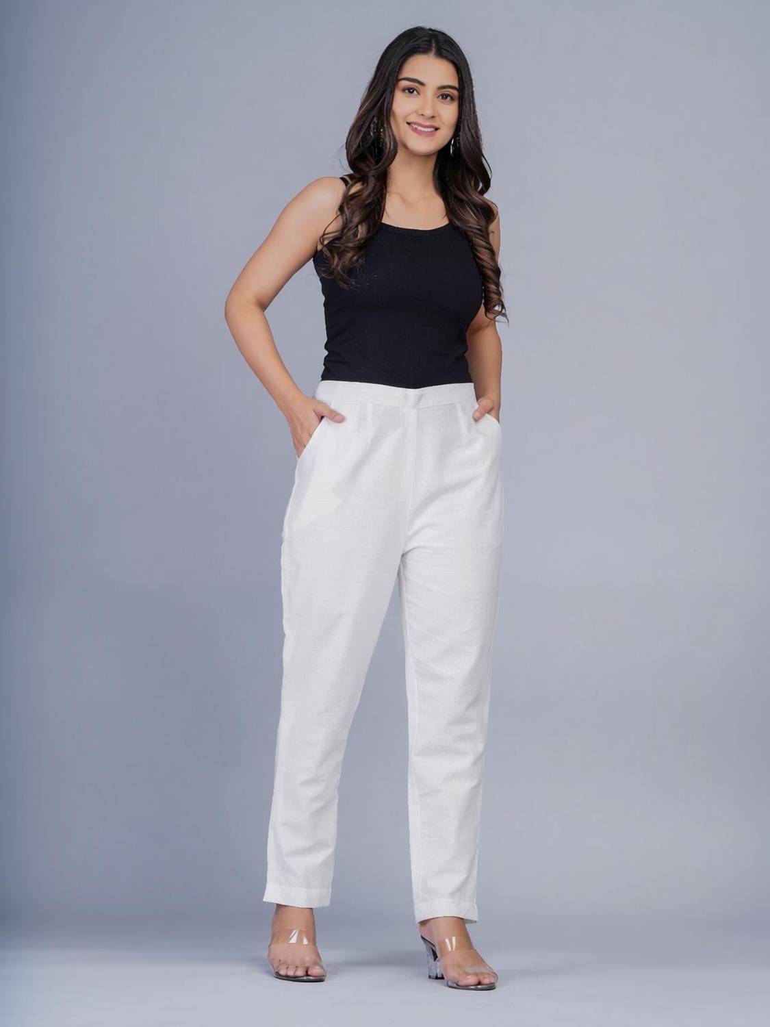 AlkaCreation Regular Fit Women White Trousers