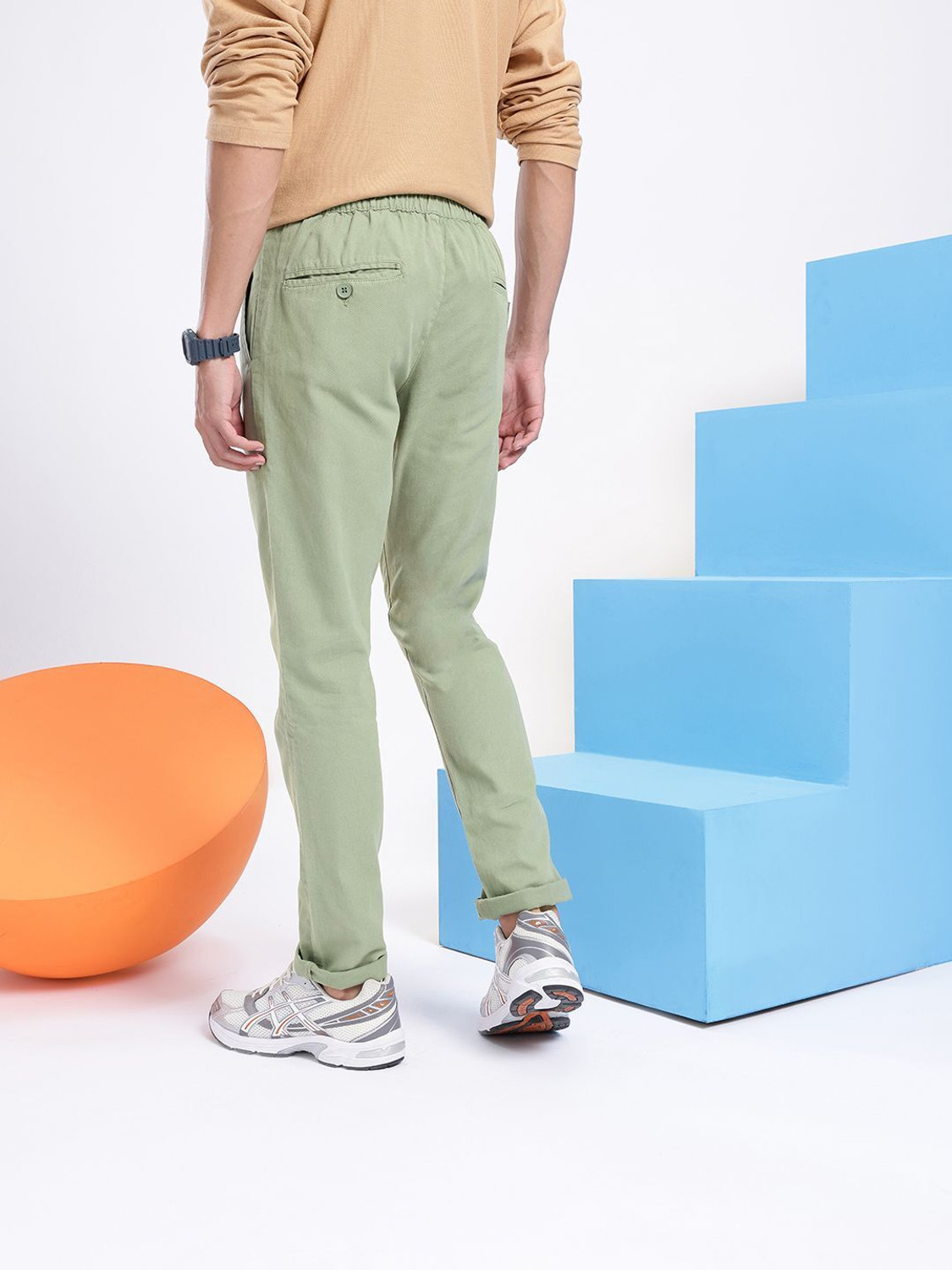 Image of AEROPOSTALE Regular Fit Men Green Trousers
